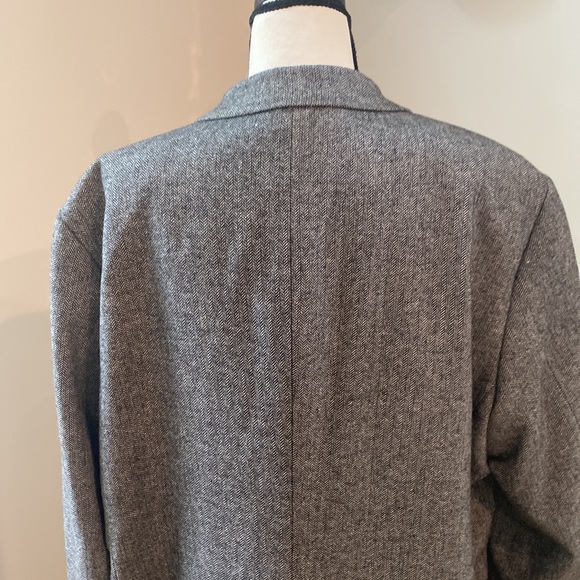 Mens XL herringbone black gray XL blazer sport coat dinner jacket - Picture 7 of 11
